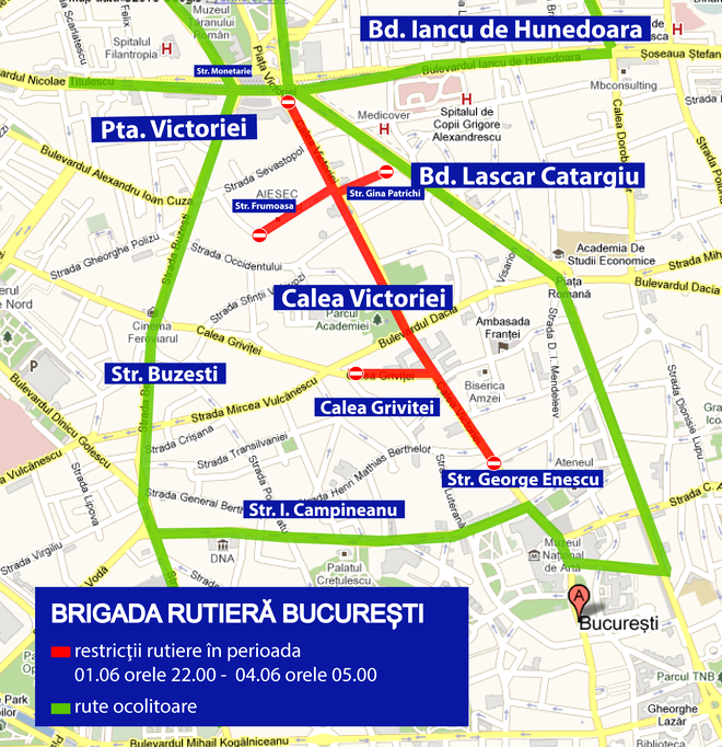 harta restrictiilor de circulatie impuase de festivalul 