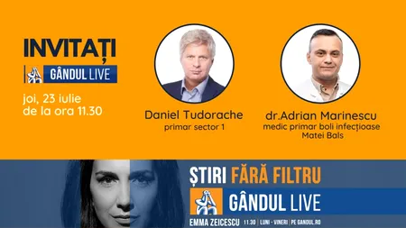 Primarul Sectorului 1, Daniel Tudorache, se află printre invitații Emmei Zeicescu la Gândul LIVE, pe 23 iulie, de la ora 11.30