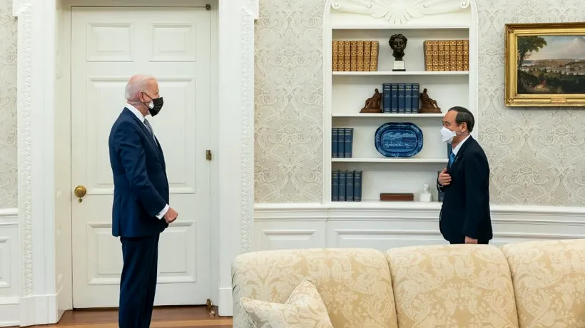 SUA și Japonia, alianța care dă fiori Chinei! Joe Biden l-a primit la Casa Albă pe Yoshihide Suga, premierul nipon