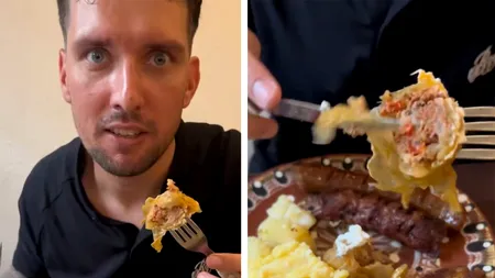Reacția virală a acestui englez, după ce a mâncat SARMALE pentru prima dată, într-un restaurant din Cluj-Napoca