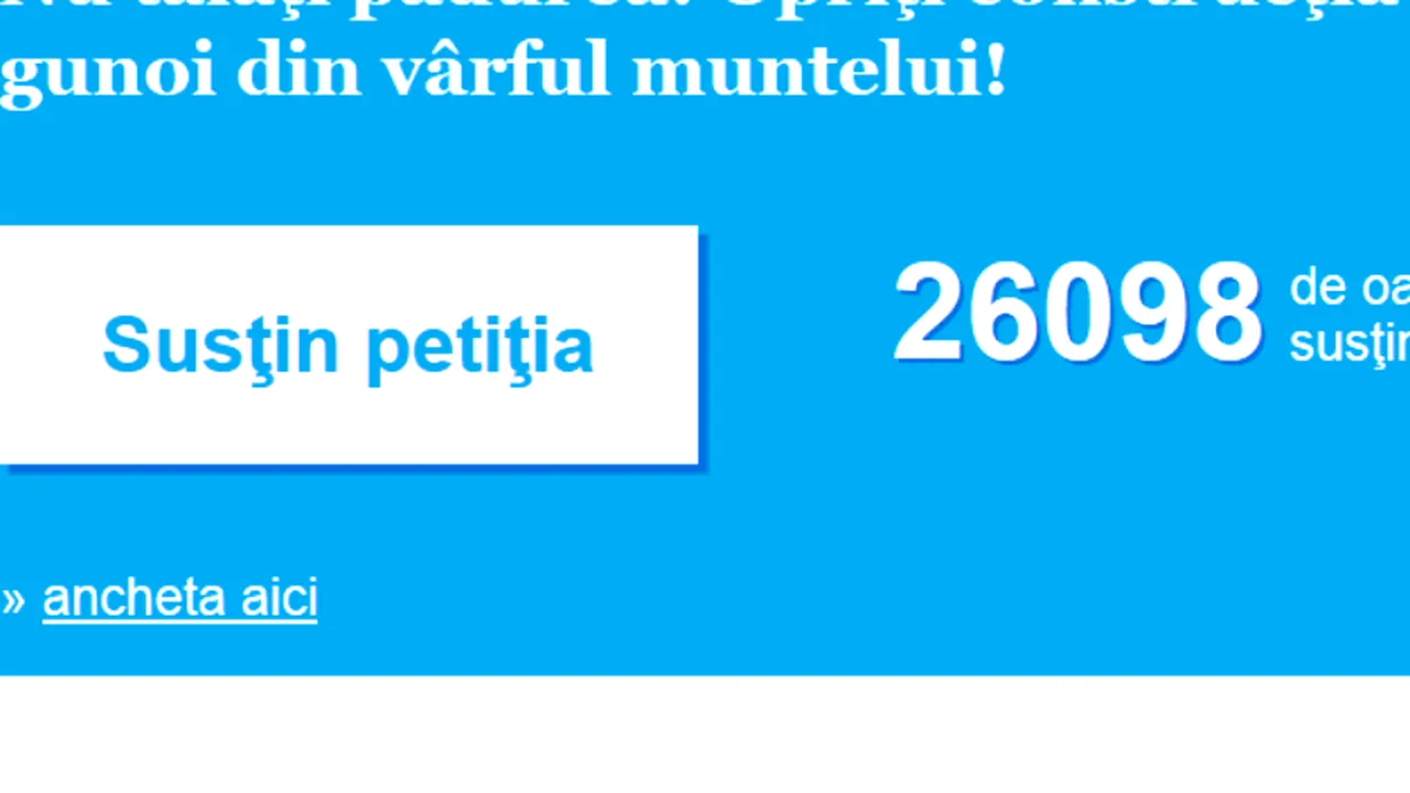 Peste 26.000 de oameni au semnat petiția 