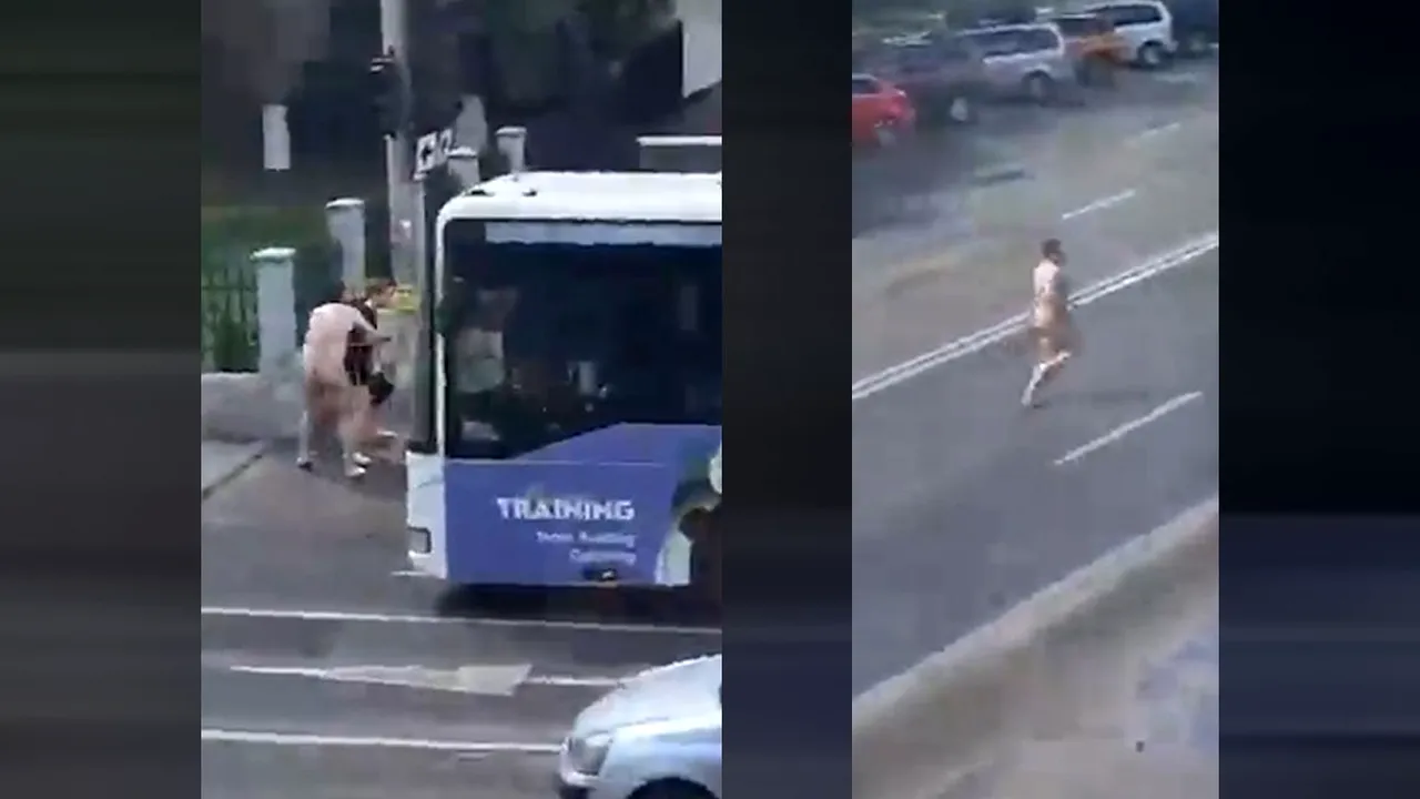 Scene ȘOCANTE. Un bărbat „gol-pușcă” agresează o tânără într-o stație de autobuz din Bacău. Totul a fost filmat de un martor