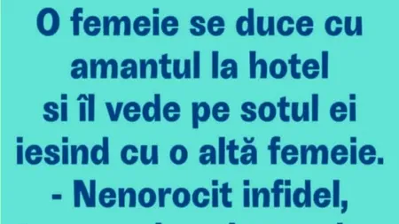 Bancul de duminică | O femeie se duce cu amantul la hotel