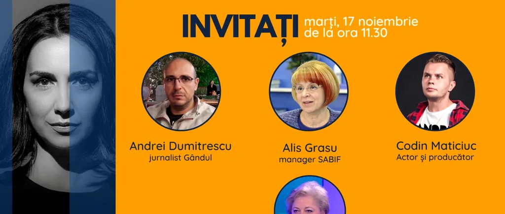 Dr. Alis Grasu, managerul Serviciului de Ambulanță București-Ilfov, printre invitații Emmei Zeicescu la ediția GÂNDUL LIVE de marți, 17 noiembrie 2020, de la ora 11.30