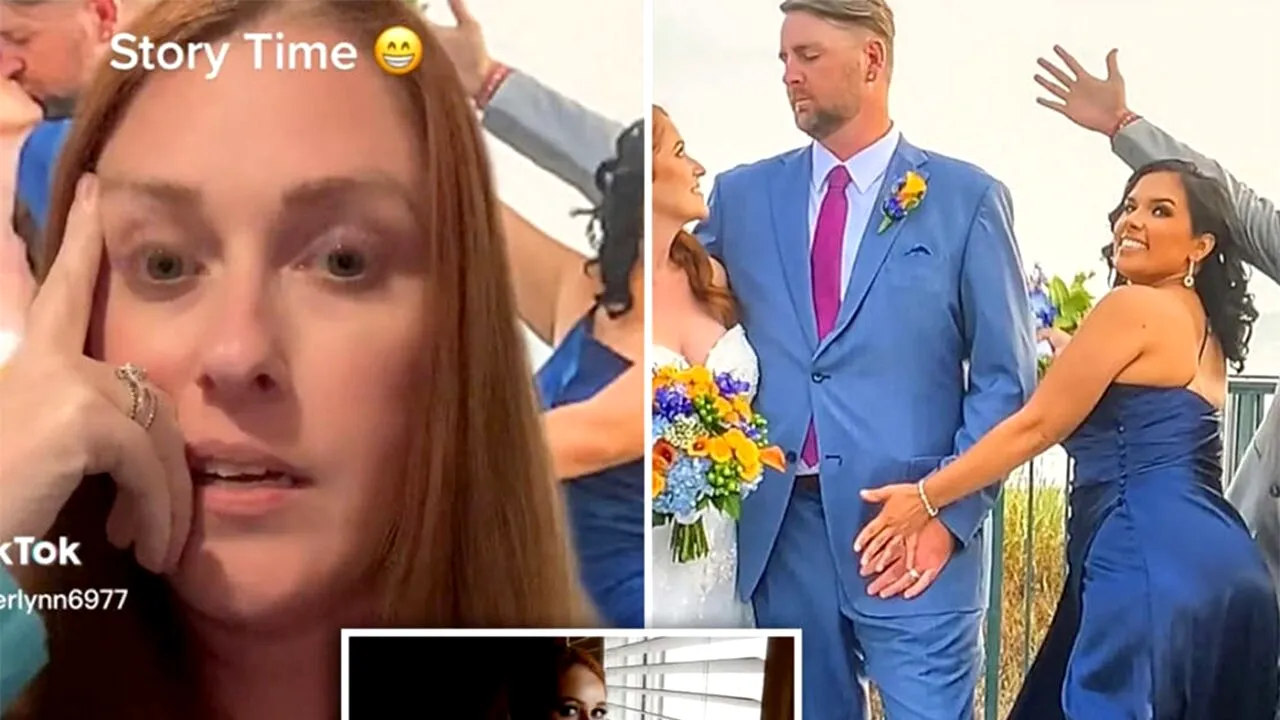 Mireasa din imagine a trăit ȘOCUL vieții când s-a uitat pe pozele de la nuntă. Ce făcea mirele cu domnișoara de onoare