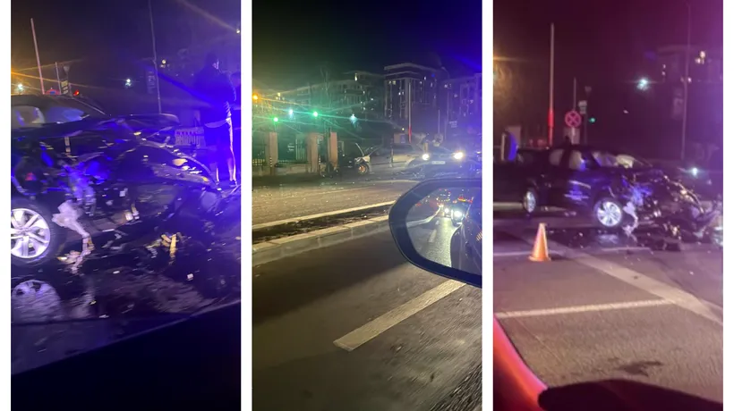 FOTO | Accident rutier pe Șoseaua Pipera. Două mașini s-au ciocnit, lângă sediul DRPCIV