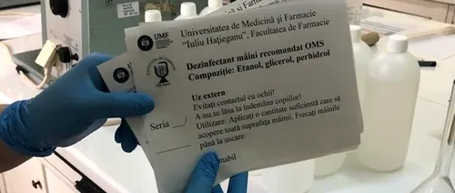 DEZINFECTANT MADE IN ROMANIA/ UMF din Cluj sare în ajutorul medicilor și prepară DEZINFECTANT după o rețetă aprobată de OMS