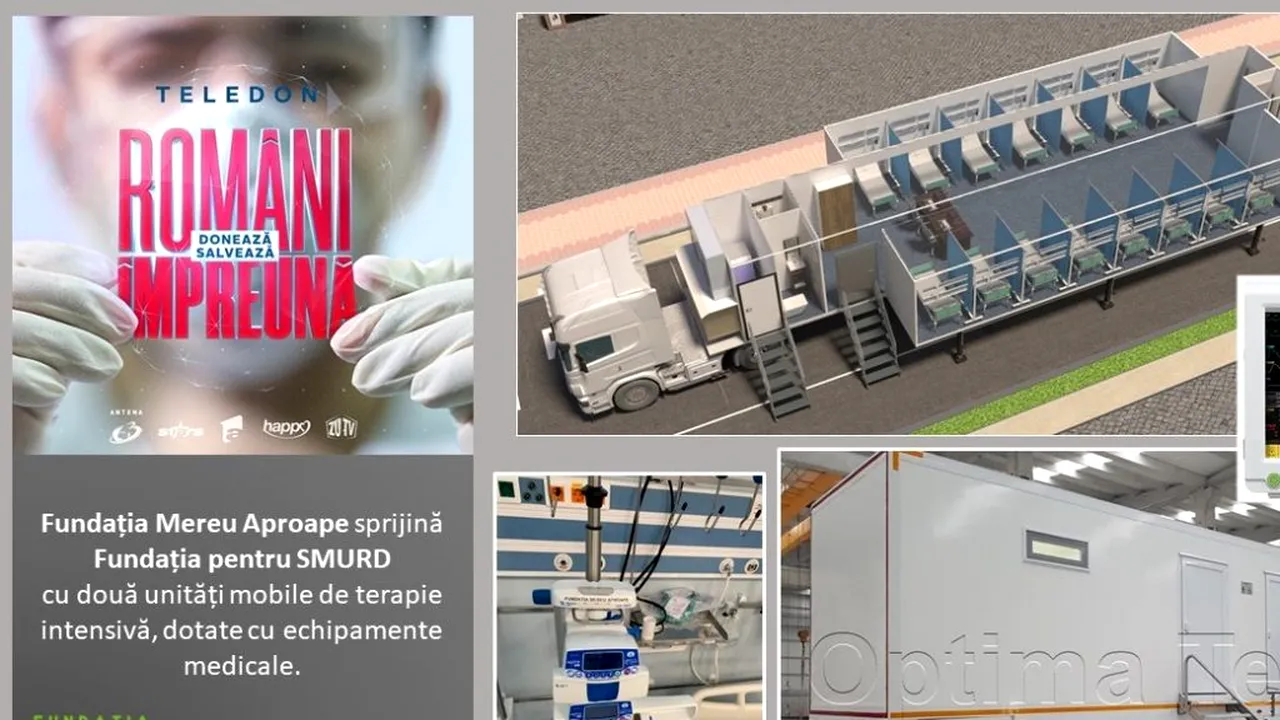 SPRIJIN. Fundația „Mereu Aproape” a cumpărat pentru SMURD două unități mobile de Terapie Intensivă care sunt realizate pe structură de TIR. Donația este de aproape un milion de euro / GALERIE FOTO