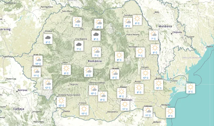 Vremea în țară, astăzi. 