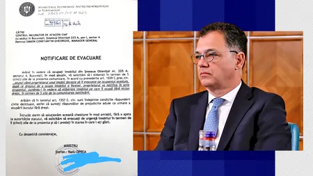 Radu Oprea intervine în scandalul „clădirii fantomă” a Ministerului Economiei și publică un ordin de evacuare din perioada în care era ministru
