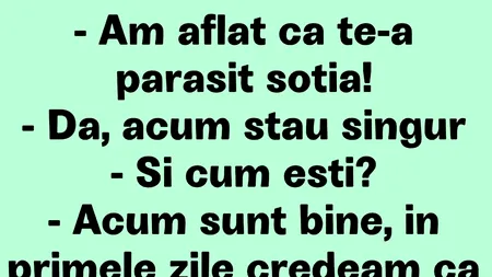 Bancul de duminică | „Am aflat că te-a părăsit soția”