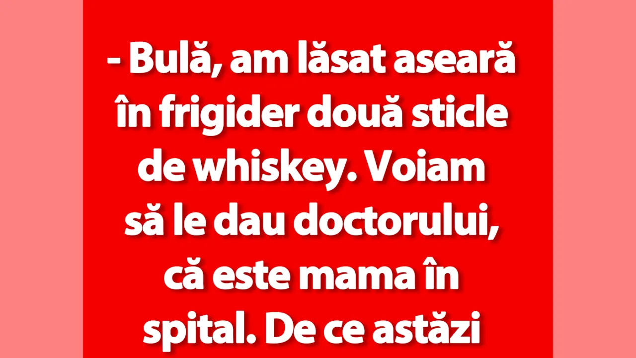 BANC | Bulă și sticla de whiskey