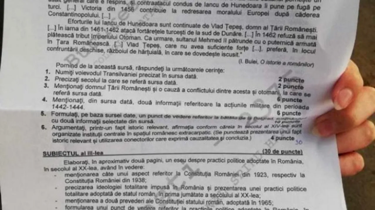 BACALAUREAT 2020. Ce subiecte au picat la Istorie anul acesta: Eseu despre practici politice adoptate în România secolului al XX-lea