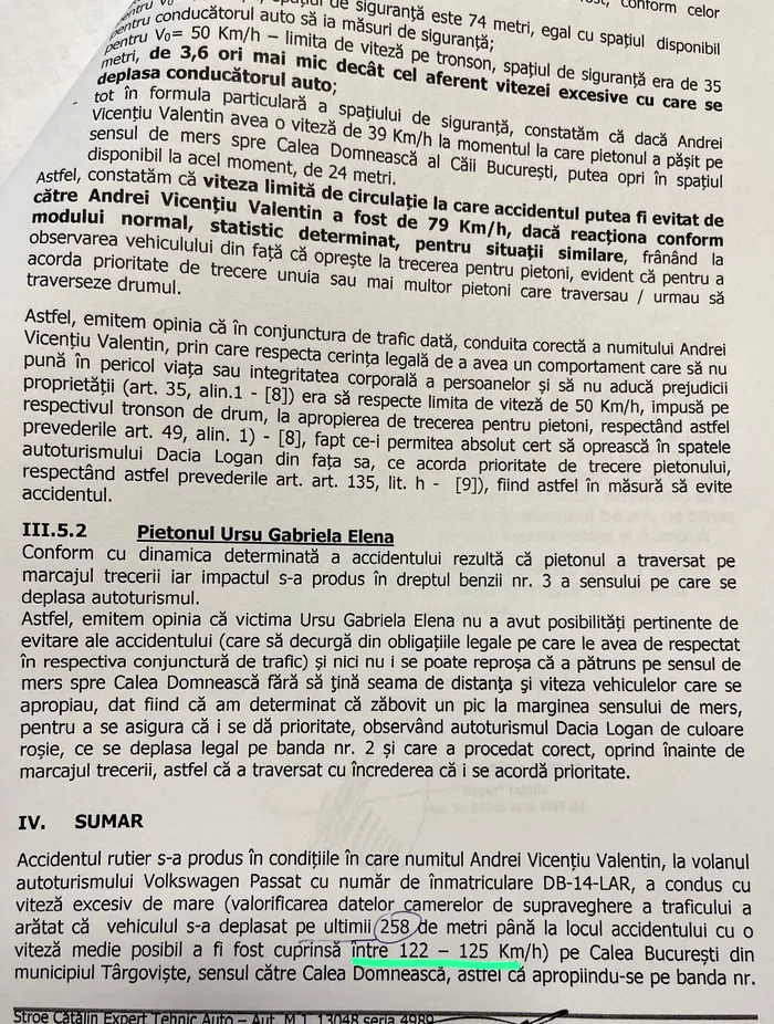 Avocat: Șoferul care a ucis-o pe Gabriela, fata de 13 ani din Târgoviște, pe o trecere de pietoni, circula cu 125 km/oră / Familia victimei cere despăgubiri de 1 milion de euro- DOCUMENT