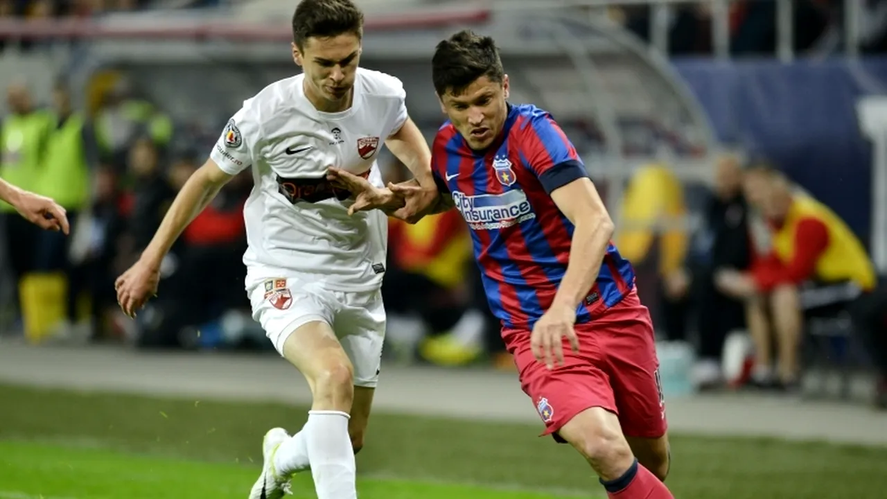 DINAMO-STEAUA 1-1, în semifinalele CUPEI ROMÂNIEI. 45.000 de bilete vândute pe Arena Națională. Tănase deschide scorul pentru Steaua, Cosmin Matei egalează
