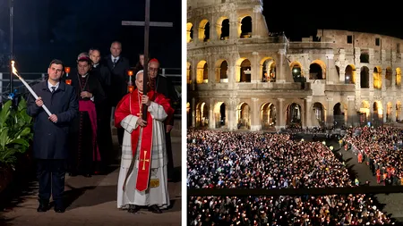 Moment rar la Vatican în Vinerea Mare a Paștelui Catolic. Papa Leon al XIV-lea a purtat semnul credinței pe întreg traseul Căii Crucii