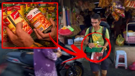 Momentul în care Mihai Găinușă a furat 2 conserve dintr-un magazin din Malaezia. Riscă 7 ani de închisoare pentru ce a făcut la filmările Asia Express