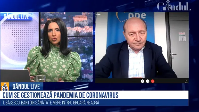 GÂNDUL LIVE. Traian Băsescu: Medicii spun că nu mai avem paturi la ATI. Este grav. Suntem într-o zonă de securitate națională