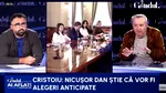 Cristoiu descifrează culisele de la Cotroceni: Nicușor Dan știe că vor fi anticipate, toate partidele știu/S-a intrat în campanie electorală