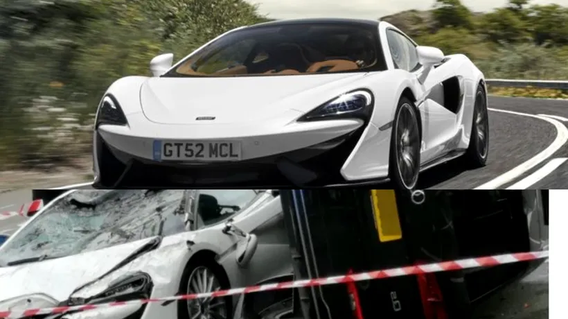 Daună totală! Supercar McLaren, făcut praf în urma coliziunii cu un SUV Audi Q5 (FOTO)