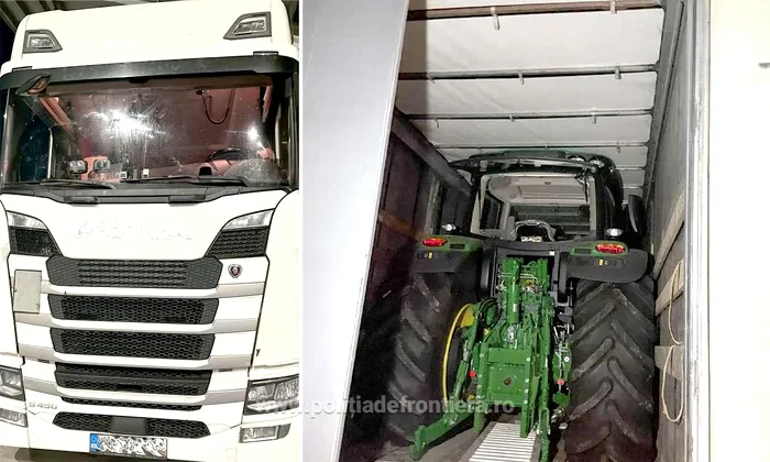 FOTO - Tractoare în valoare de 310.000 de euro, furate din Italia, descoperite la Nădlac / Sursa foto: Poliția de Frontieră