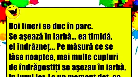 BANCUL de joi | Doi tineri se duc în parc