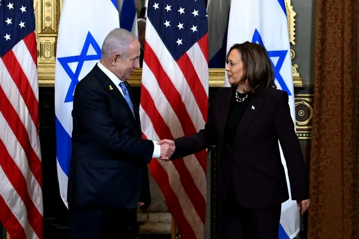 Vicepreședintele SUA Kamala Harris, la o întâlnire cu premierul israelian Benjamin Netanyahu.  Sursa Foto: Profimedia 