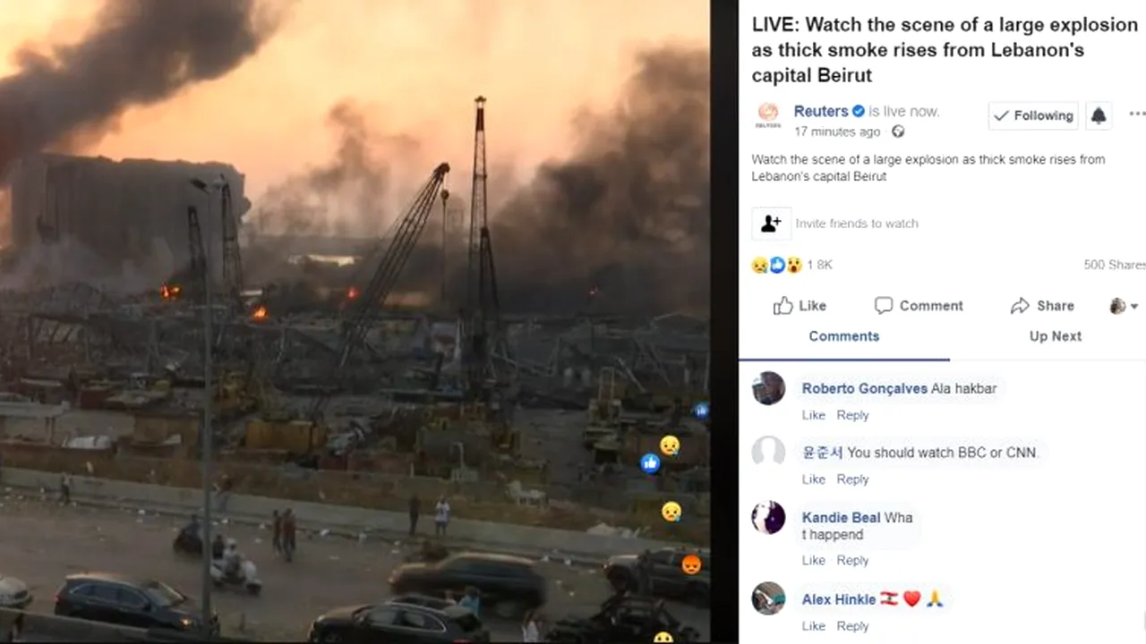 Explozie de proporții în Beirut. Oficial: Un număr foarte mare de răniți - VIDEO