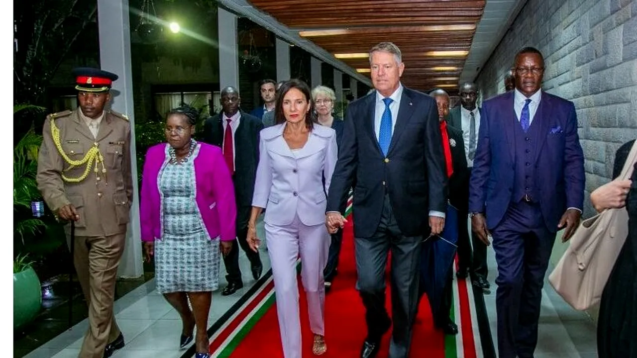VIDEO | Klaus Iohannis a sosit în KENYA în prima etapă a turneului în Africa