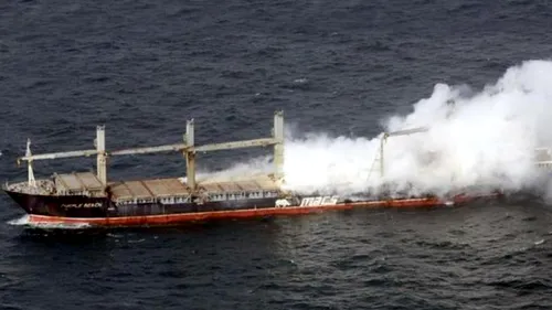 O navă care care are o încărcătură periculoasă la bord riscă să explodeze în Marea Nordului