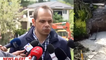 CRATERUL din Slănic-Prahova a fost umplut cu pietriș și saci impermeabili. Cetățenii sunt în panică: 