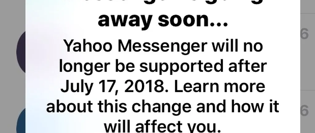 Yahoo! Messenger se închide din luna iulie