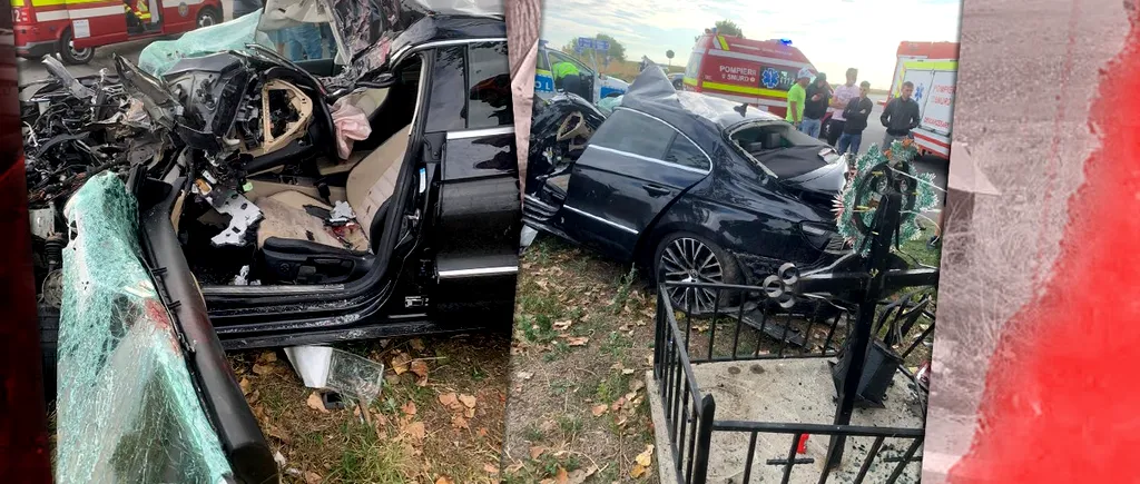 Îngrozitor. Accident grav, produs chiar lângă o cruce de pe marginea drumului, în Prahova | FOTO