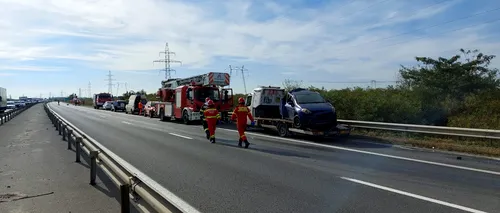 VIDEO | Accidentul cu cinci morți de pe A1 a fost filmat de un șofer care circula pe sens opus. Momentul impactului devastator