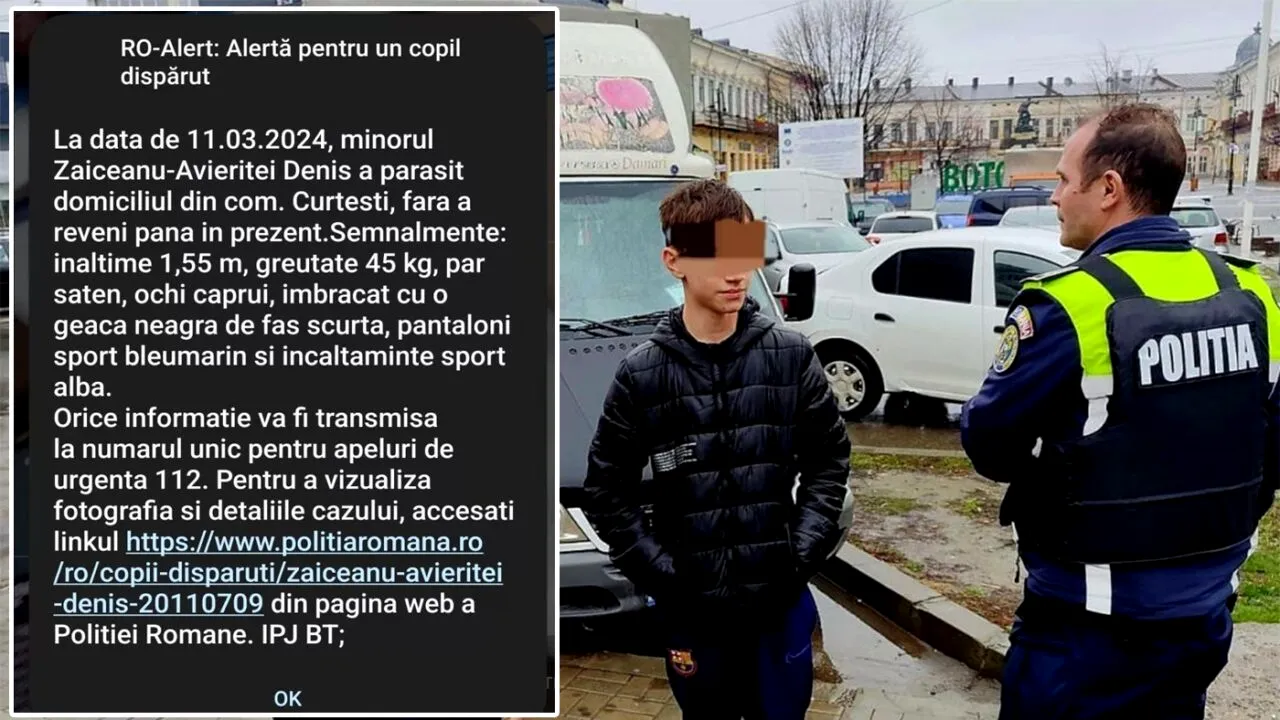 Mesaj RO-Alert după dispariția acestui tânăr din Botoșani. Ireal unde a fost găsit Denis și ce făcea, de fapt