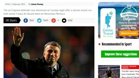 Veste excelentă pentru Dan Petrescu