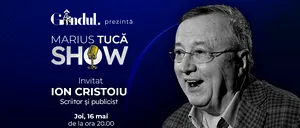 Marius Tucă Show începe joi, 16 mai, de la ora 20.00, live pe gândul.ro. Invitat: Ion Cristoiu