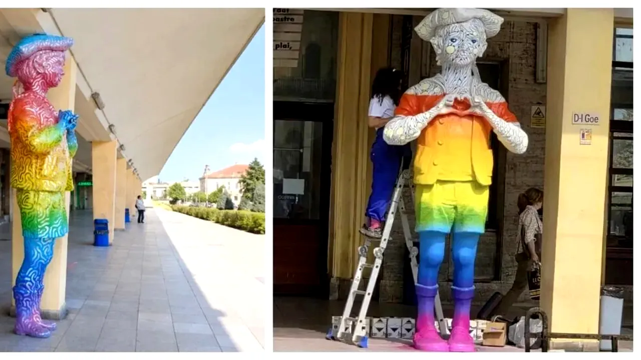 Artiștii răspund acuzațiilor PSD în scandalul statuii „Domnul Goe” din Ploiești. Cum explică alegerea culorilor folosite