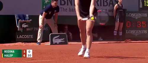 Simona Halep, Roland Garros. Un punct reușit de româncă în meciul cu Rodina a fost ales al doilea cel mai frumos al zilei