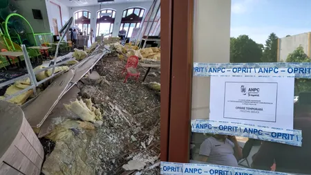 Cum arată LOCUL de joacă peste care s-a prăbușit tavanul în timpul unei petreceri cu copii. Cristian Popescu Piedone: ”S-a evitat o dramă”