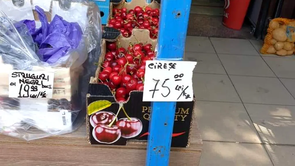 Cireșe la un preț exorbitant vândute la suta de grame în piețele din București. Vânzătoare: Frigul și ninsorile a au afectat recolta