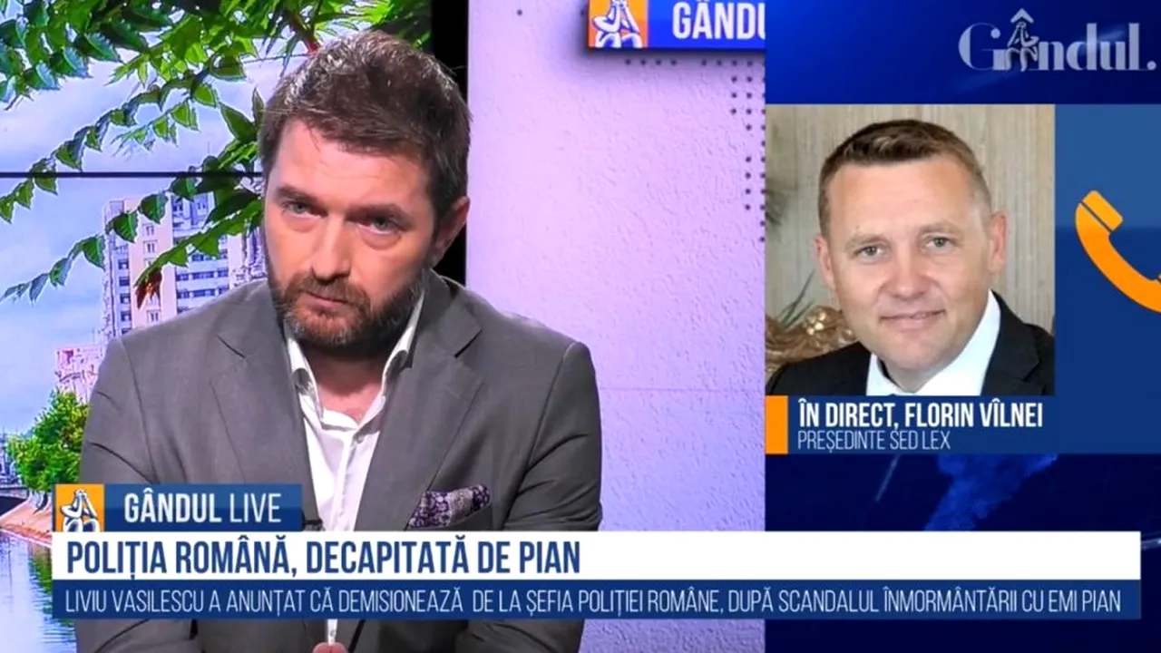 GÂNDUL LIVE. Cutremur în Poliția Română! Adrian Artene, director editorial Gândul.ro, despre demisia lui Liviu Vasilescu: Nu se învață nimic din trecut / Florin Vîlnei, lider Sed Lex: Am pierdut un profesionist