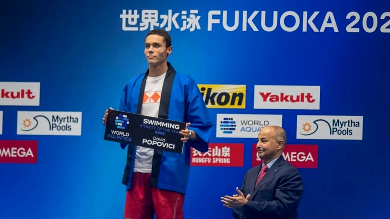 David Popovici, premiat! E cel mai bun ÎNOTĂTOR din lume din 2022! Ce a spus românul înaintea Campionatului Mondial de la Fukuoka