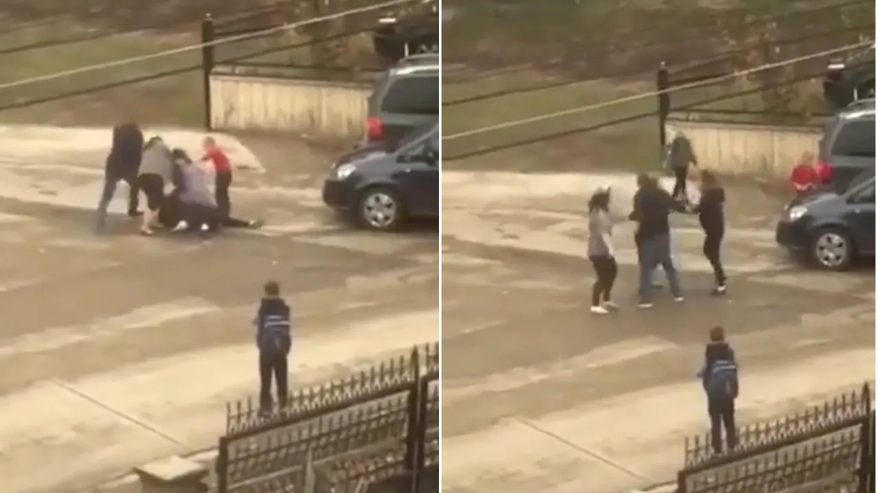 Bătaie între mămici în fața unei școli din Suceava. Elevii au fost spectatori la scandal: „Ce a croit-o mă