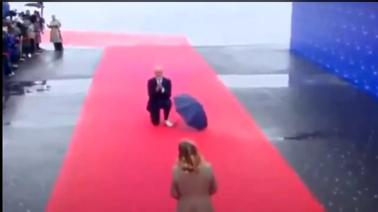 Scenă de film la Summit-ul de la Tirana. Premierul Albaniei, în genunchi, pe covorul roșu, în faţa Giorgiei Meloni. IMAGINI de colecție