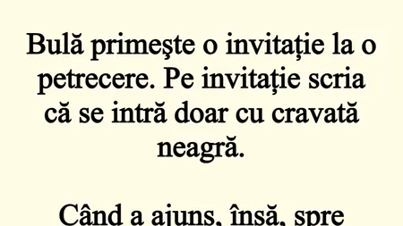 BANC | Bulă primește o invitație la o petrecere