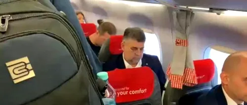 VIDEO | Premierul Marcel Ciolacu a povestit cum a decurs zborul său către Berlin, într-un avion de linie