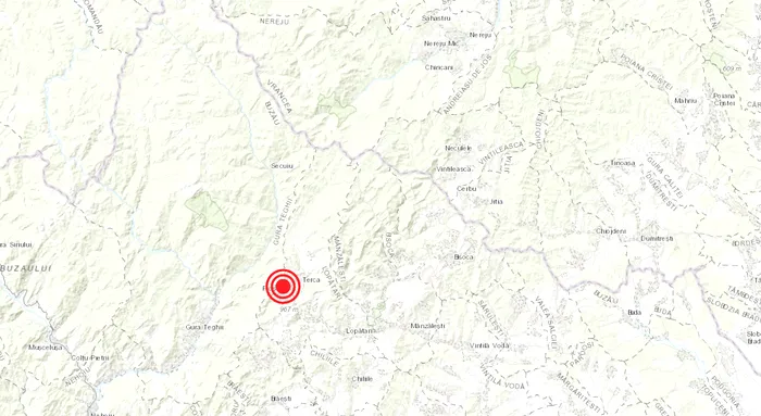Cutremur în zona seismică Vrancea, cu epicentrul în județul Buzău. Sursa: Institutul Național de Cercetare-Dezvoltare pentru Fizica Pământului