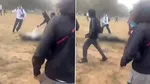 Imagini de o violență fără precedent în Franța. Un polițist este fugărit pe un câmp și lovit de mai mulți indivizi care participau la „protestele elevilor“. Ce anunță autoritățile