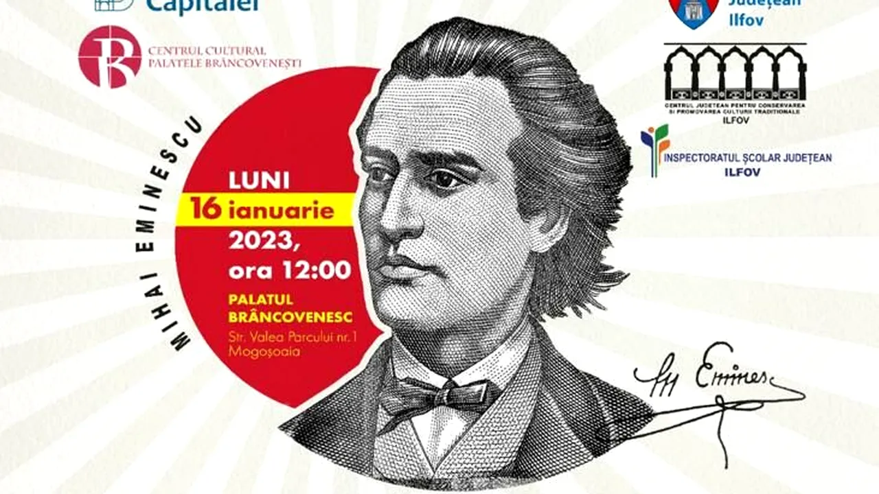Eminescu, dragoste eternă! – spectacol omagial dedicat poetului Mihai Eminescu și Zilei Culturii Naționale  (P)
